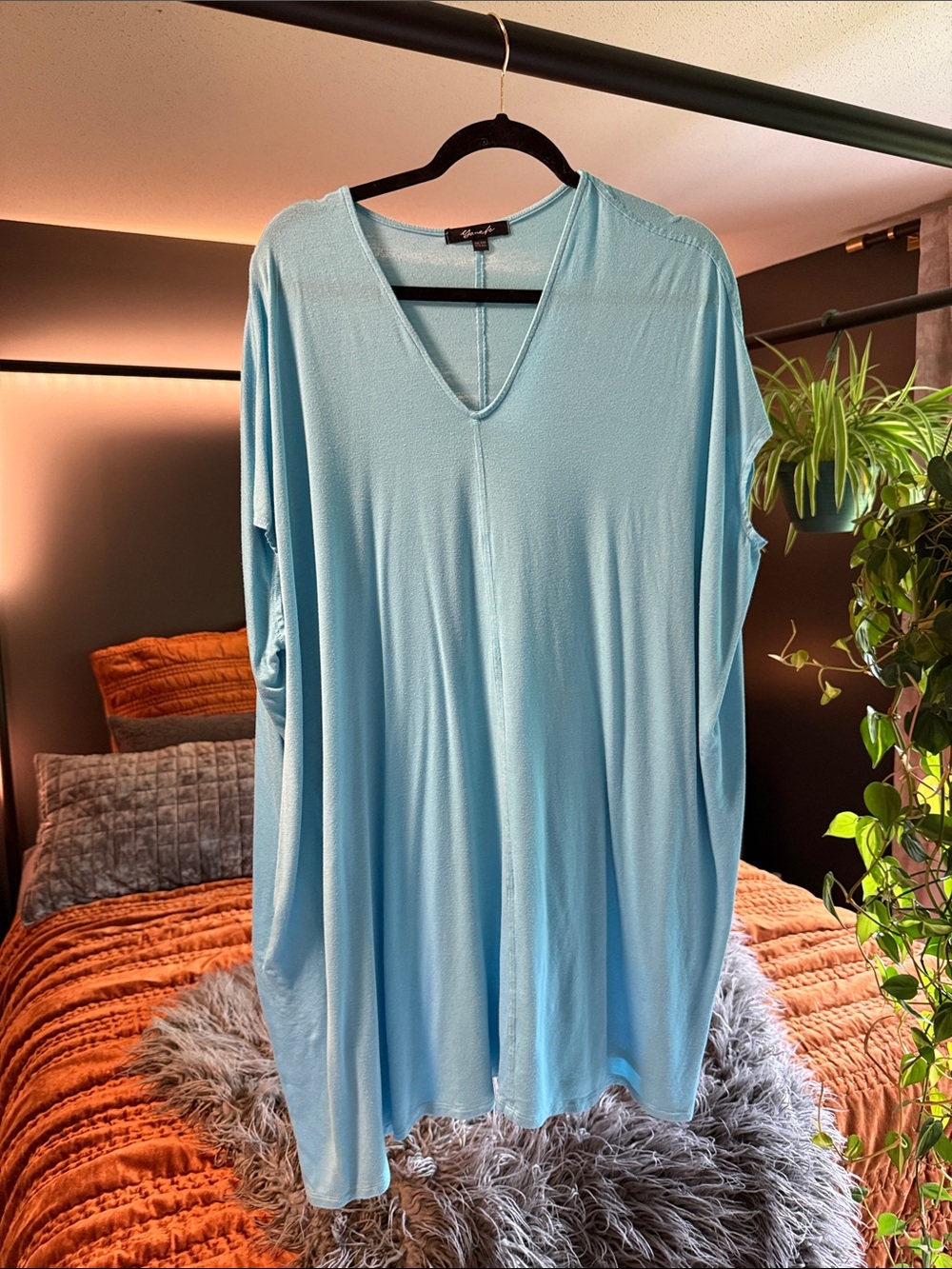 Light Blue V-Neck Yana k mini dress
